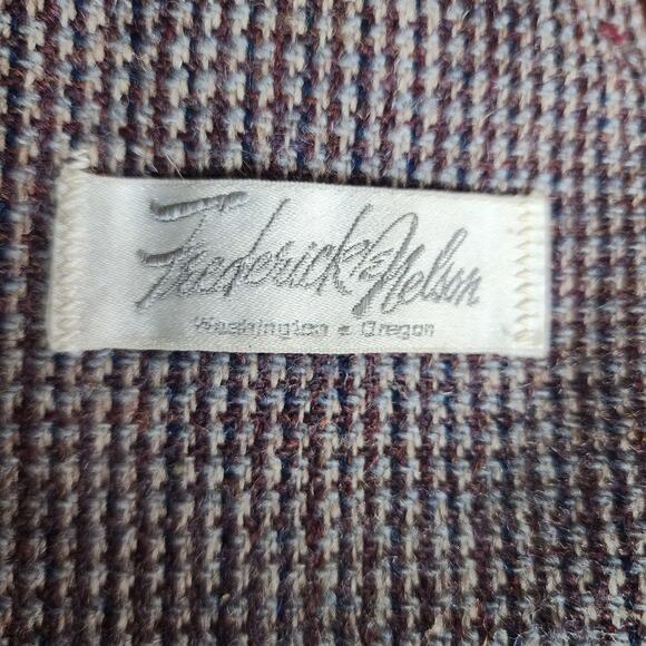 Frederick Nelson Women's 100% Pure Wool Tweed Houndstooth Blazer Jacket M/L - Picture 2 of 4